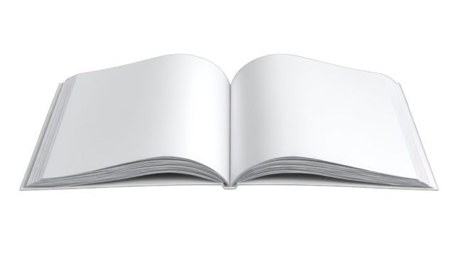 Open book, blank pages