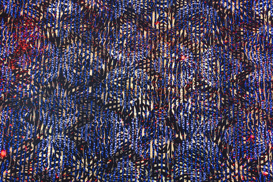 Hypnotic Blue Kaleidoscope Optical Illusion Pattern. Abstract Fractal Mosaic Texture - Powered by Adobe