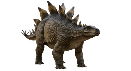 Fototapeta premium White Background Stegosaurus Cutout Optimized for Paleontology Conferences and Scientific Publications