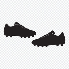 Soccer Cleats Silhouette – Black Football Shoes with Studs Icon