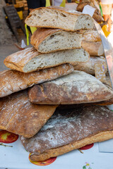 French artisan bakery in Provence, rye and wheat bread and baguettes, France, french bread