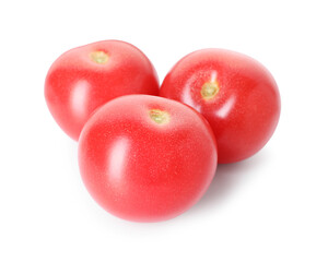 Many ripe red tomatoes isolated on white