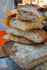 French artisan bakery in Provence, rye and wheat bread and baguettes, France, french bread