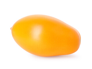 One ripe yellow tomato isolated on white