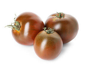 Many ripe brown tomatoes isolated on white