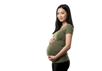 Expectant Mother: Asian Woman, Pregnancy, Maternity, Profile View