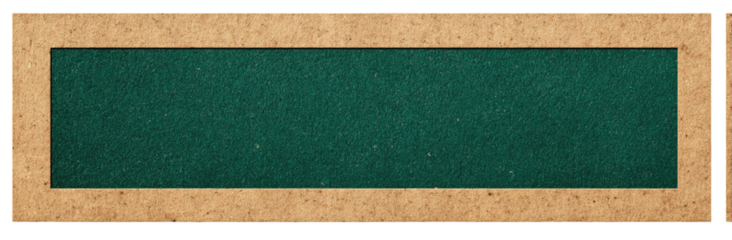 Rectangular, dark teal colored area framed by light beige, textured border
