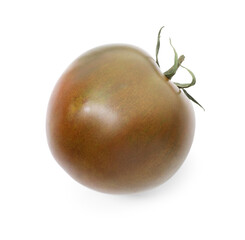 One ripe brown tomato isolated on white