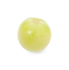 One ripe green tomato isolated on white