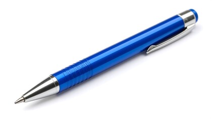 A bright blue ballpoint pen