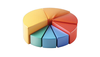 Obraz premium Colorful 3D pie chart graphic