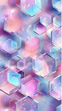 abstract vibrant pastel geometric colorful background; modern, artistic three-dimensional rhombus aesthetic
