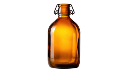 Amber glass bottle with a metal closure (1)