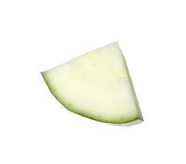 Slice of fresh ripe zucchini isolated on white