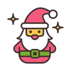 Santa Claus vector icon on white background