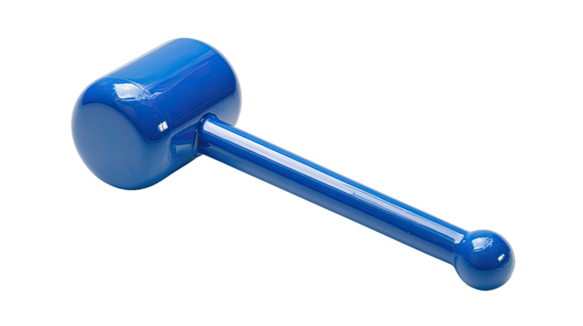 Blue mallet, smooth head and handle