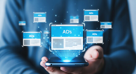 Digital advertising and marketing technology displayed on a smartphone