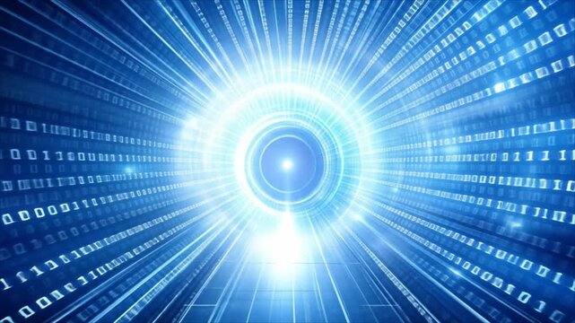 Binary code tunnel illustration
