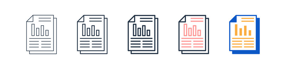 Balance Sheet different style icons set vector illustration. 