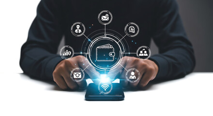 Digital wallet technology connecting financial services and user profiles