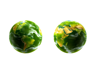 3D Rendered Earth Globes with Continents