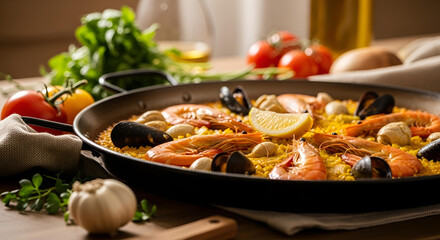 Delicious Seafood Paella: Vibrant Mediterranean Cuisine