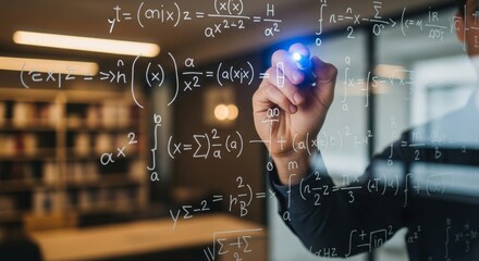 Writing Mathematical Equations on Transparent Surface