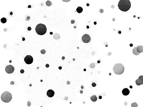 Abstract grayscale ink splatter on white background