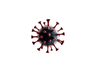 3D Rendered Coronavirus Particle Isolated on Transparent Background