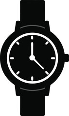 Elegant black wristwatch luxury style vector illustration for premium branding transparent background