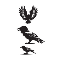 crow set silhouette tattoo,crow set silhouette png ,crow set silhouette flying ,crow set silhouette images	
