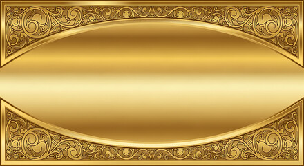 Luxurious ornate gold frame with decorative border and empty space for text