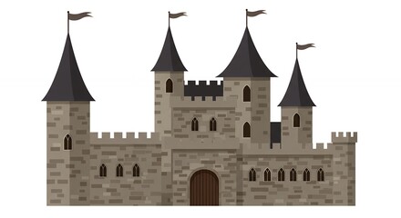 Fototapeta premium Medieval style castle illustration