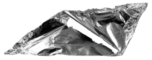 Wrinkled, metallic foil, grayscale