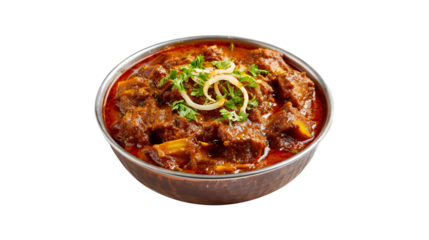 Delicious Indian Lamb Curry in Metal Bowl Spicy Food Recipe