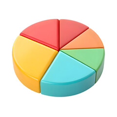 Obraz premium Colorful segmented circle graph data visualization isolated on a transparent background chart