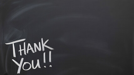 Handwritten Thank You message on chalkboard, perfect for appreciation, gratitude, and recognition