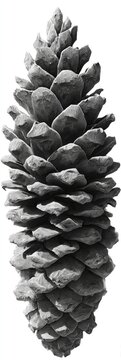 Gray scale close-up of a pine cone
