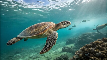 Obraz premium green sea turtle