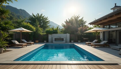 Fototapeta premium Home pool sun shen