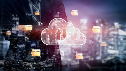 Cloud computing, cloud strategy, and cloud technology transforming digital infrastructure with scalable services, secure data storage, and cloud-based digital business solutions. Muxer