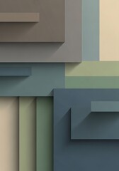 Subtle chromatic planar construction with elegant light and shadow interplay creating a unique composition of