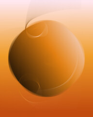 Orange Metallic Sphere Background. abstract gradient background image.