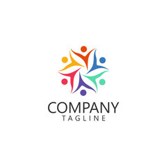 creative and simple of circle human community logo design