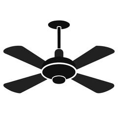 new style colorful electric celling fan, hanging fan, table fan, rechargeable fan silhouette vector icon on white background