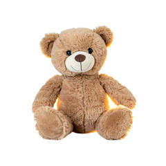 Obraz premium A soft brown teddy bear sitting upright, showcasing its plush fur and friendly expression, perfect for cudd