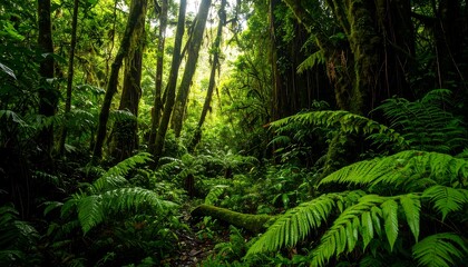 Fototapeta premium Lush tropical rainforest interior