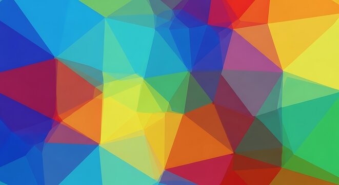 Vibrant multicolored geometric triangular mosaic, abstract modern background