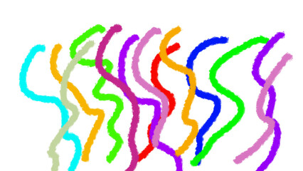 Abstract colorful wavy lines create a vibrant modern art piece suitable for backgrounds and creative design projects on transparent background