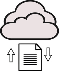 Cloud document sharing vector icon 